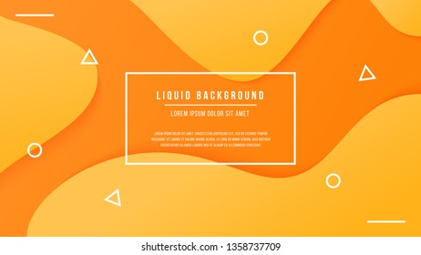 Liquid style background design. Orange elements with fluid gradient. Creative illustration for poster, web, landing, page, cover, ad, greeting, card, promotion. EPS 10. Vector