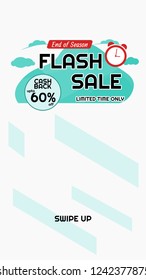 Liquid style vertical banner sale promotion modern design.swipe up for stories.vector illustration