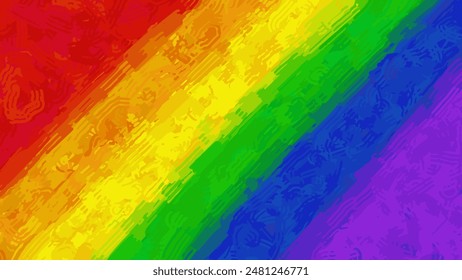 Liquid stylized textured LGBT flag. Vector background for Pride Month. Rainbow with 6 colors