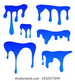 The liquid substance drips and flows. Flowing paint. Set of substance flow. EPS 10.​