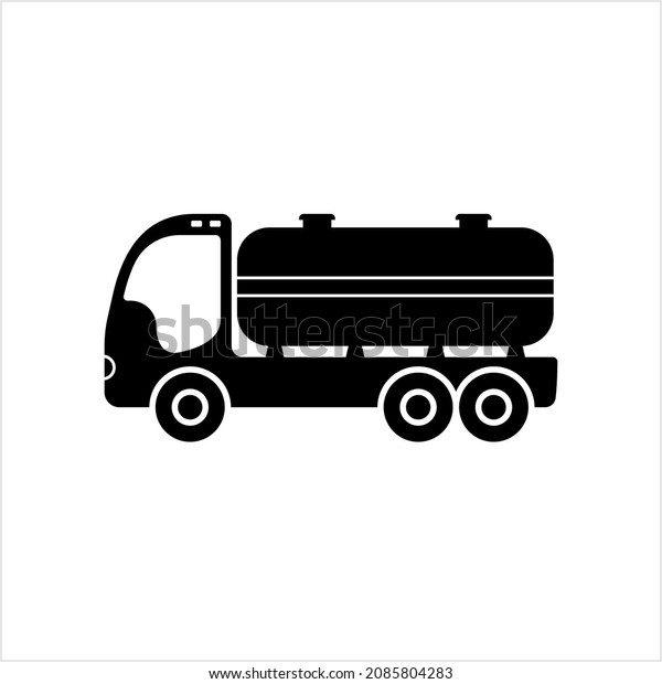 Liquid Tanker Truck Icon, Oil,\
Water, Chemical Transportation Tanker Vector Art\
Illustration
