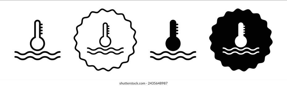 Liquid temperature icon logo set vector