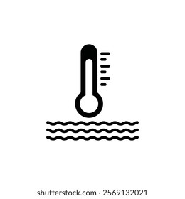 Liquid temperature icon Vector flat thin line illustration