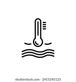Liquid Temperature vector line icon illustration.