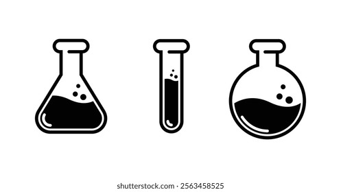 Liquid test tube icon in the science laboratory in vector