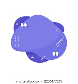 Cuadro de texto Líquido. Burbuja del discurso de citas. forma líquida fluida