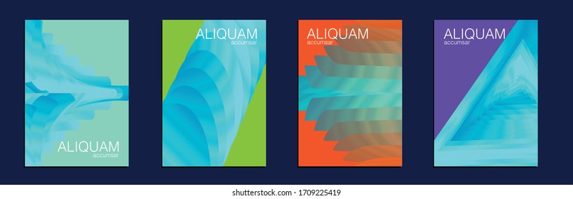 Liquid Texture for Foil Label. Vintage Cosmic Design. Metallic Gold Blue 1990 Paper Gradient Backdrop. Luxury Abstract Brochure. Set of Vector Backgrounds for Business Flyers. Fluid Minimal Cover.