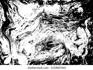 Liquid texture. Watercolor hand drawn marbling illustration. Abstract vector background. Monochrome marble pattern.Black and white.