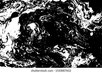 Liquid texture. Watercolor hand drawn marbling illustration. Abstract vector background. Monochrome marble pattern.Black and white.