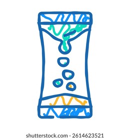 liquid timer fidget toy doodle icon sketch vector. liquid timer fidget toy sign. isolated symbol illustration