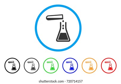 Liquid Transfusion rounded icon. Style is a flat liquid transfusion grey symbol inside light blue circle with black, gray, green, blue, red, orange variants.