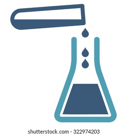 Liquid Transfusion vector icon. Style is bicolor flat symbol, cyan and blue colors, rounded angles, white background.