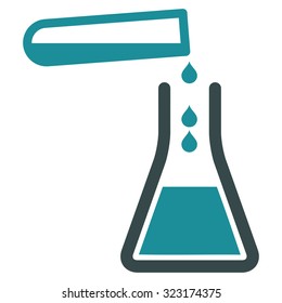 Liquid Transfusion vector icon. Style is bicolor flat symbol, soft blue colors, rounded angles, white background.