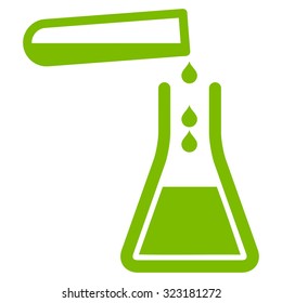Liquid Transfusion vector icon. Style is flat symbol, eco green color, rounded angles, white background.