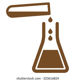 Liquid Transfusion vector icon. Style is flat symbol, brown color, rounded angles, white background.