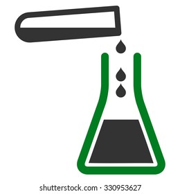 Liquid Transfusion vector icon. Style is bicolor flat symbol, green and gray colors, rounded angles, white background.