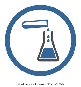 Liquid Transfusion vector icon. Style is bicolor flat rounded symbol, cobalt and gray colors, rounded angles, white background.