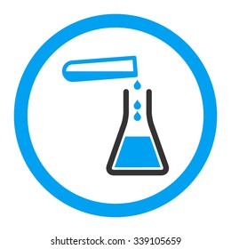 Liquid Transfusion vector icon. Style is bicolor flat rounded symbol, blue and gray colors, rounded angles, white background.