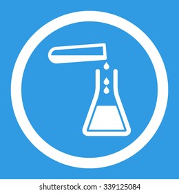 Liquid Transfusion vector icon. Style is flat rounded symbol, white color, rounded angles, blue background.