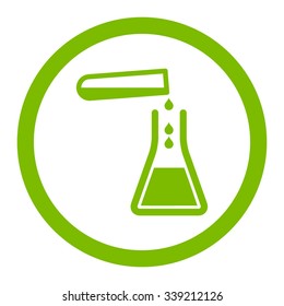 Liquid Transfusion vector icon. Style is flat rounded symbol, eco green color, rounded angles, white background.