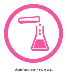 Liquid Transfusion vector icon. Style is flat rounded symbol, pink color, rounded angles, white background.