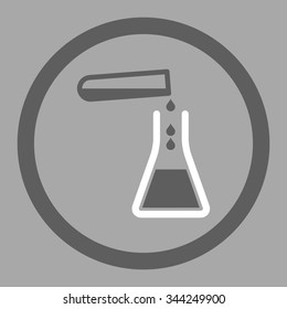 Liquid Transfusion vector icon. Style is bicolor flat rounded symbol, dark gray and white colors, rounded angles, silver background.