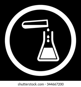 Liquid Transfusion vector icon. Style is flat rounded symbol, white color, rounded angles, black background.