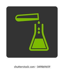 Liquid Transfusion vector icon. Style is flat rounded square button, eco green and gray colors, white background.