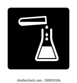 Liquid Transfusion vector icon. Style is flat rounded square button, white and black colors, white background.