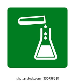 Liquid Transfusion vector icon. Style is flat rounded square button, white and green colors, white background.