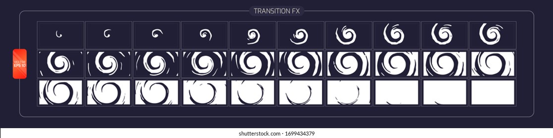 Liquid Transitions Effect. Liquid Transitions animation Sprite Sheet of Ready for games, cartoon or animation, water splash and motion design. liquid scene transition fx. eps 10 vector illustration.