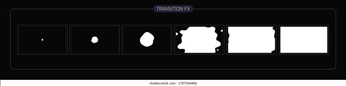 Liquid Transitions Effect. Liquid Transition FX Sprite Sheet Of Ready For Games, Cartoon Or Animation And Motion Design. White Color Scene Transition.