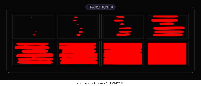 liquid Transitions Effect. liquid transition FX Sprite Sheet of Ready for games, cartoon or animation and motion design. white color scene transition.