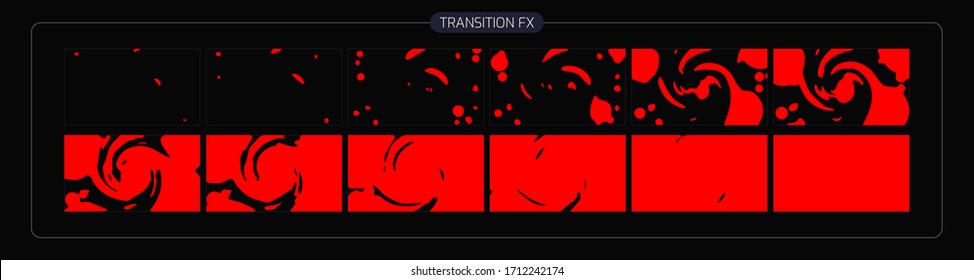 Liquid Transitions Effect. Liquid Transition FX Sprite Sheet Of Ready For Games, Cartoon Or Animation And Motion Design. White Color Scene Transition.