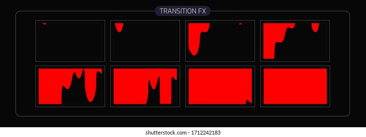 liquid Transitions Effect. liquid transition FX Sprite Sheet of Ready for games, cartoon or animation and motion design. white color scene transition.