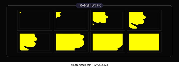 liquid Transitions Effect. liquid wave FX Sprite Sheet for games, cartoon or animation and motion design. Blue color water splash. eps 10 vector illustration.