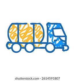 liquid transportation truck doodle icon sketch vector. liquid transportation truck sign. isolated symbol illustration