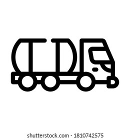 liquid transportation truck line icon vector. liquid transportation truck sign. isolated contour symbol black illustration