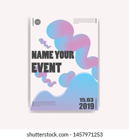 liquid trendy color simple abstract design with white backhround color for brohure design