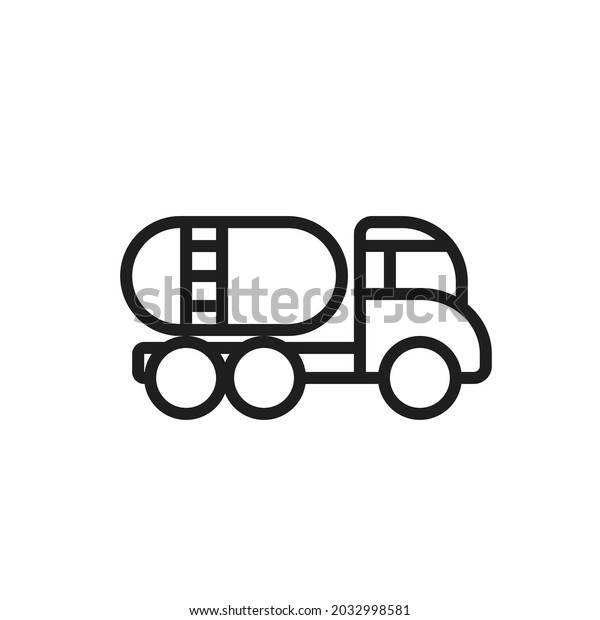 liquid truck line icon. cargo\
transportation symbol. isolated vector image in simple\
style