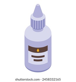 Liquid tube icon isometric vector. Cap clean substance. Dropper clinical