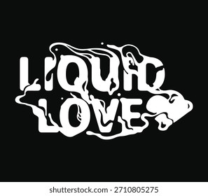 Liquid Typography Design – Abstract Fluid ‘Liquid Love’ Text Illustration