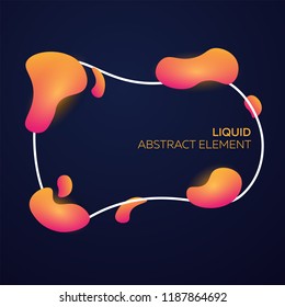 Liquid vector colorful shapes. Abstract modern graphic elements on the dark background. Vector Illustration