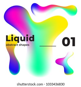 Liquid vector colorful shapes. Multicolor ink. Abstract mesh object isolated on white background