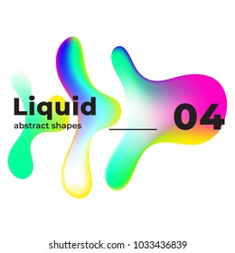Liquid vector colorful shapes. Multicolor ink. Abstract mesh object isolated on white background