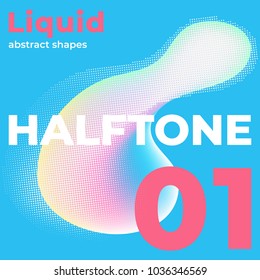 Liquid vector colorful shapes. Multicolor ink. Abstract mesh object isolated on gradient background