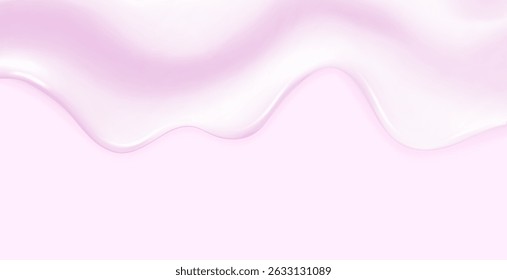 Liquid vector dripping ice cream texture.Glossy sugary flow drip.