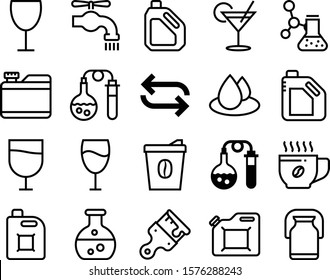 liquid vector icon set such as: shake, full, faucet, raindrop, communication, milk, material, spigot, wet, break, direction, leaky, refreshing, refreshment, rotation, repeat, aroma, brewery