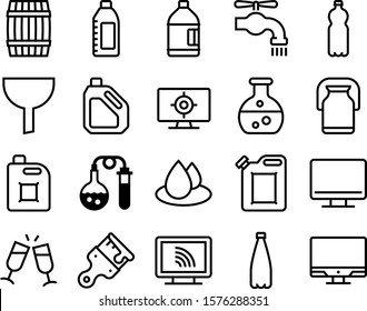 liquid vector icon set such as: wooden, filter, cocktail, rain, toast, stroke, fun, lid, environment, marketing, mockup, maintenance, wet, turn, leaky, funnel, wood, vintage, office, circle