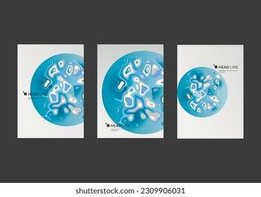 Liquid vector shapes background. Abstract color blue design. Futuristic templates